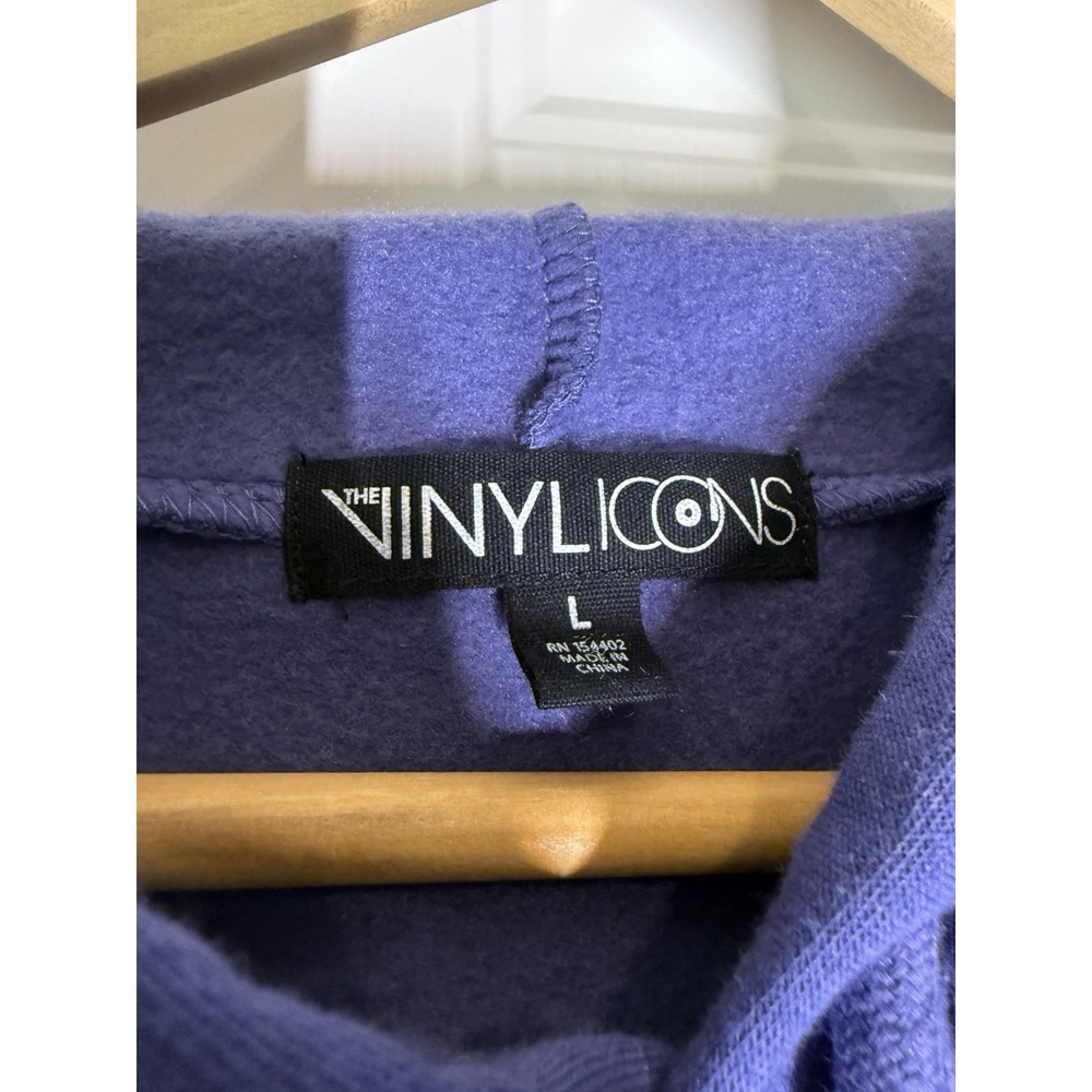 The Vinyl Icons Los Angeles California 1989 Double Layer Sweater Hoodie Blue L - Picture 4 of 6